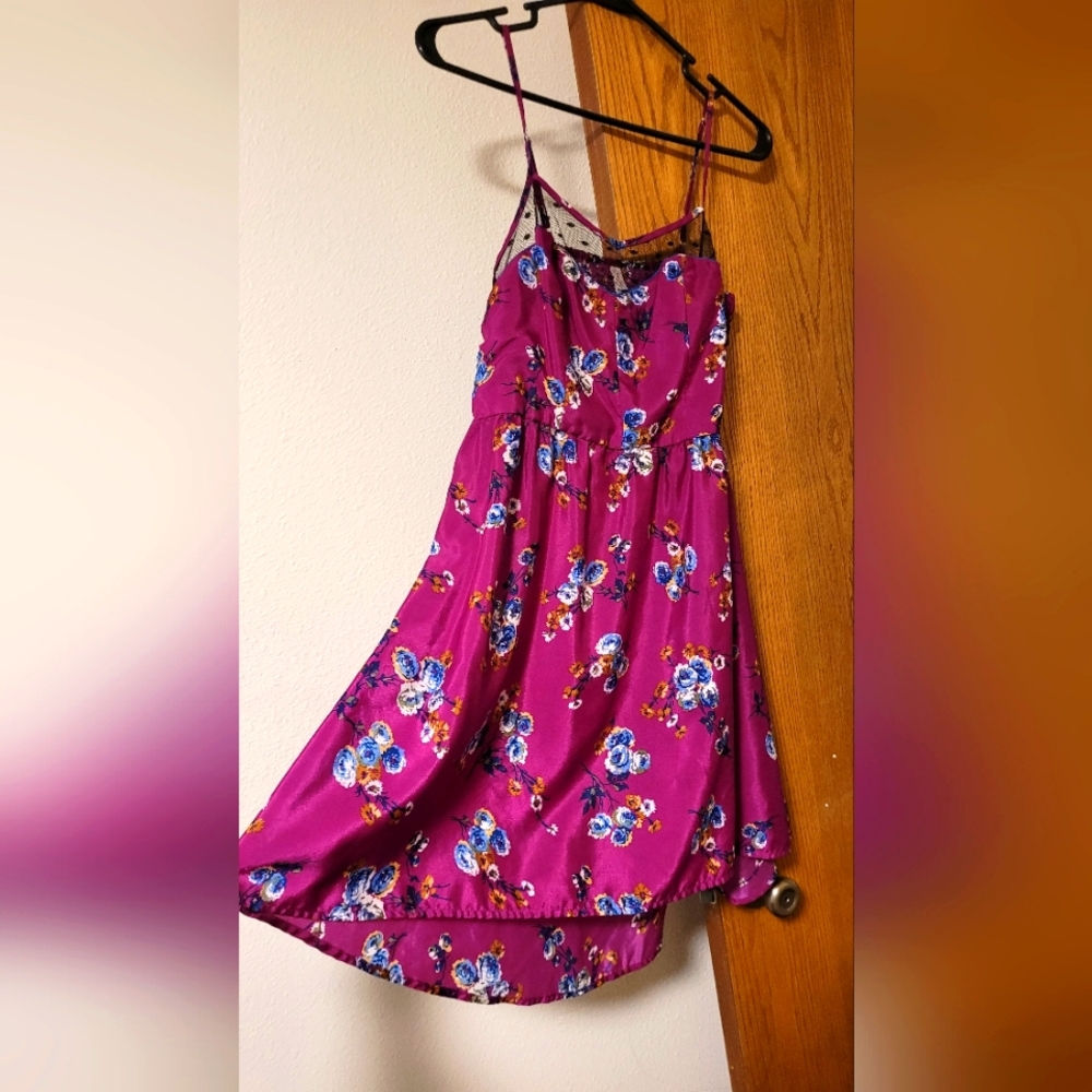 Purple and floral dress